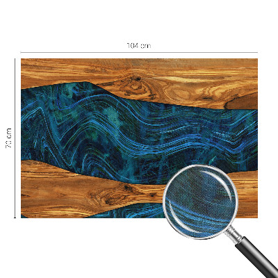 Fotomural decorativo para cabecero de cama con diseño de madera azul