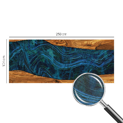 Fotomural decorativo para cabecero de cama con diseño de madera azul
