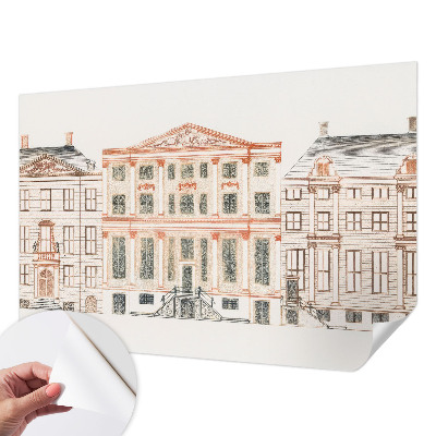 Mural de pared con estampado hermoso Edificios clásicos