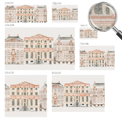 Mural de pared con estampado hermoso Edificios clásicos
