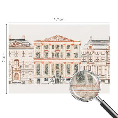 Mural de pared con estampado hermoso Edificios clásicos