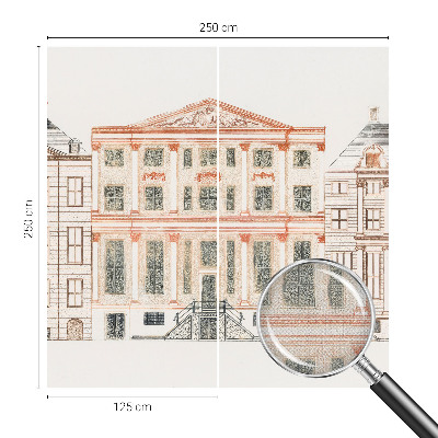 Mural de pared con estampado hermoso Edificios clásicos