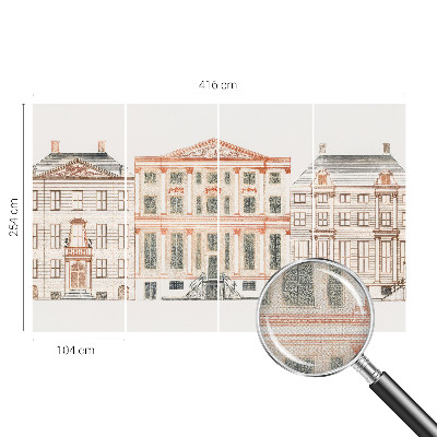 Mural de pared con estampado hermoso Edificios clásicos