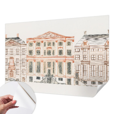 Mural de pared con estampado hermoso Edificios clásicos