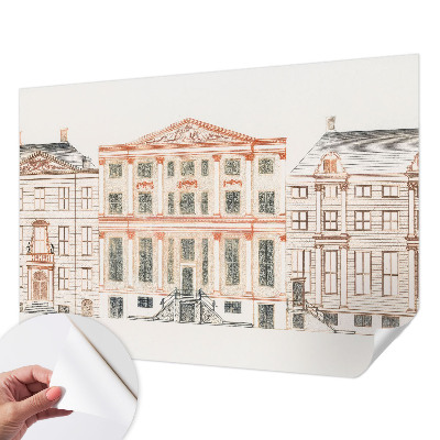 Mural de pared con estampado hermoso Edificios clásicos