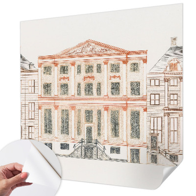 Mural de pared con estampado hermoso Edificios clásicos