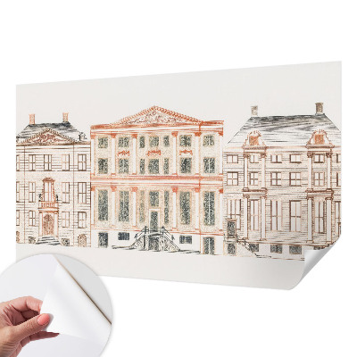 Mural de pared con estampado hermoso Edificios clásicos