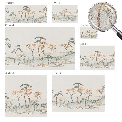 Papel mural con patrón decorativo Paisaje tranquilo