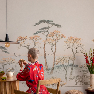 Papel mural con patrón decorativo Paisaje tranquilo