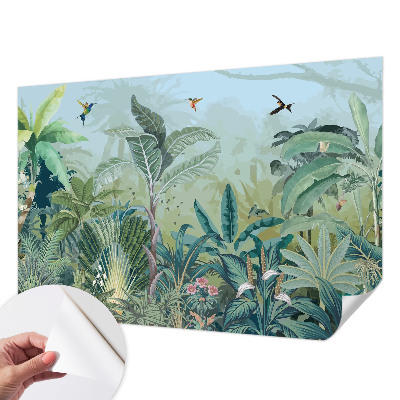 Papel mural con patrón decorativo con un motivo de naturaleza tropical