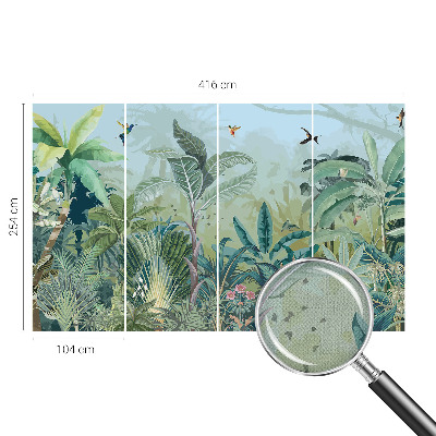 Papel mural con patrón decorativo con un motivo de naturaleza tropical
