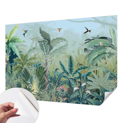 Papel mural con patrón decorativo con un motivo de naturaleza tropical