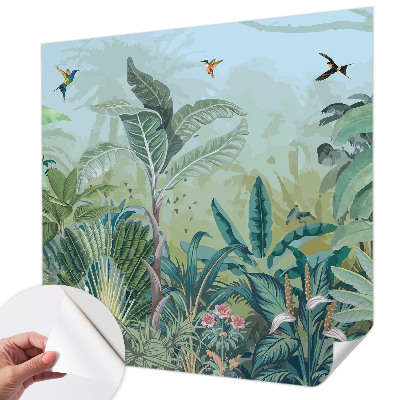 Papel mural con patrón decorativo con un motivo de naturaleza tropical