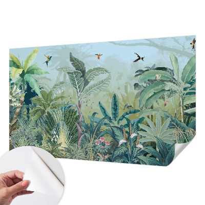 Papel mural con patrón decorativo con un motivo de naturaleza tropical