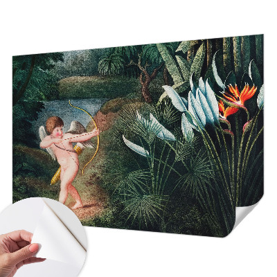 Fotomural decorativo para cabecero de cama con diseño de un cupido adorable