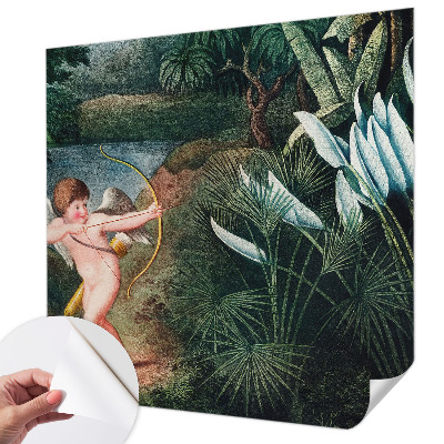 Fotomural decorativo para cabecero de cama con diseño de un cupido adorable