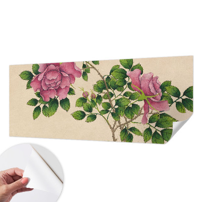 Mural de pared con estampado hermoso rosas románticas