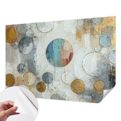 Papel mural texturado decorativo círculos geométricos