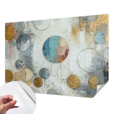 Papel mural texturado decorativo círculos geométricos