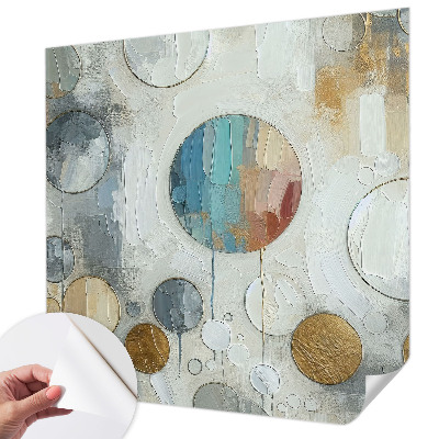 Papel mural texturado decorativo círculos geométricos