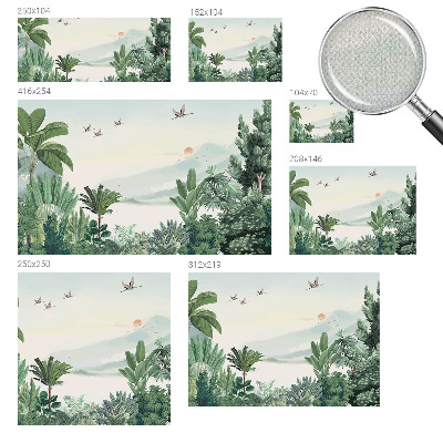 Mural de pared con estampado hermoso oasis tropical