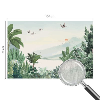 Mural de pared con estampado hermoso oasis tropical