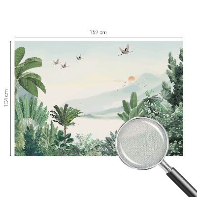 Mural de pared con estampado hermoso oasis tropical