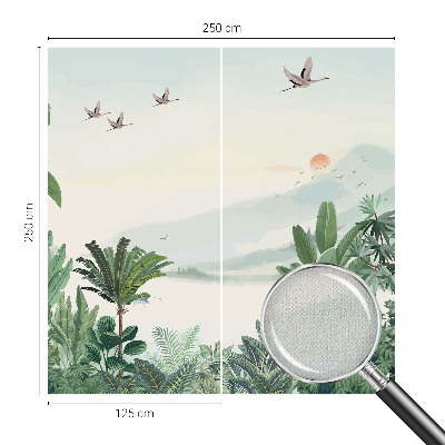 Mural de pared con estampado hermoso oasis tropical