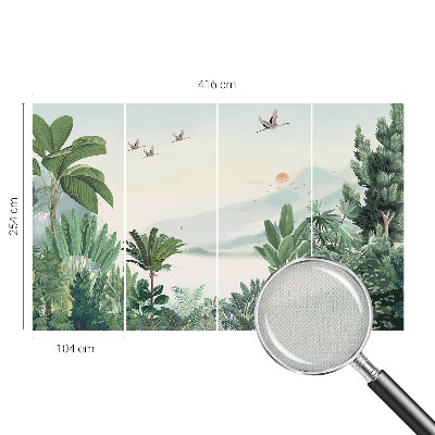 Mural de pared con estampado hermoso oasis tropical