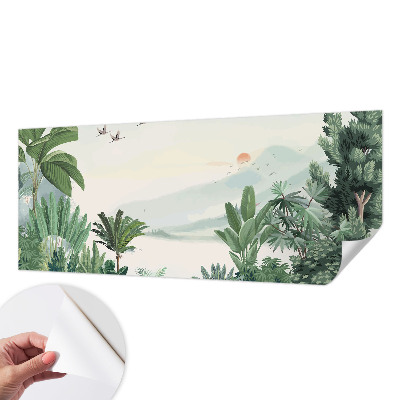 Mural de pared con estampado hermoso oasis tropical