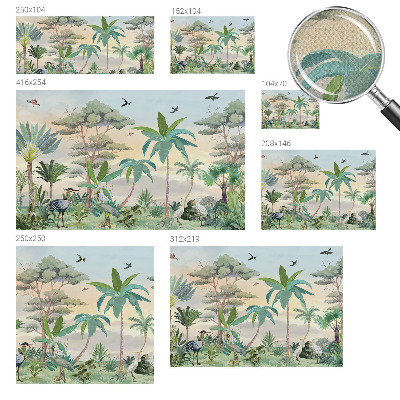 Papel mural texturado decorativo Flora exótica