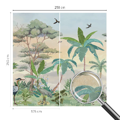 Papel mural texturado decorativo con motivo de flora exótica