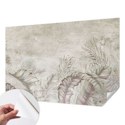 Papel mural con patrón decorativo con hojas decorativas