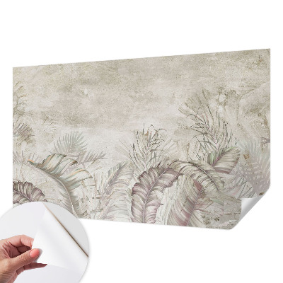Papel mural con patrón decorativo con hojas decorativas