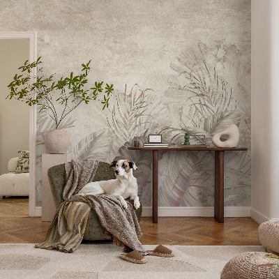 Papel mural con patrón decorativo hojas decorativas