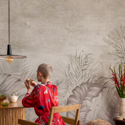 Papel mural con patrón decorativo hojas decorativas