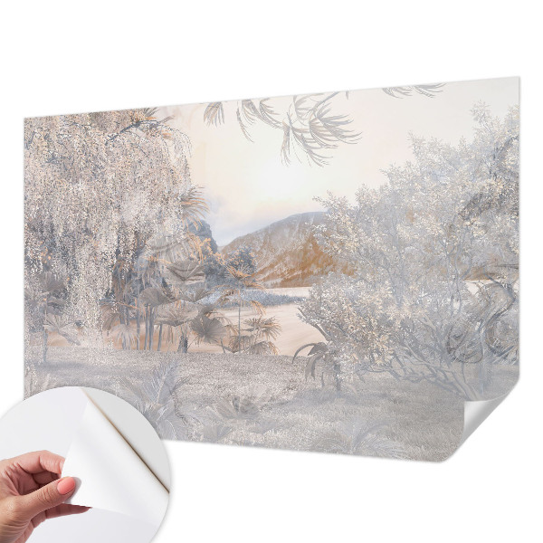 Papel mural texturado decorativo con diseño inspirado en la naturaleza que aporta sutileza