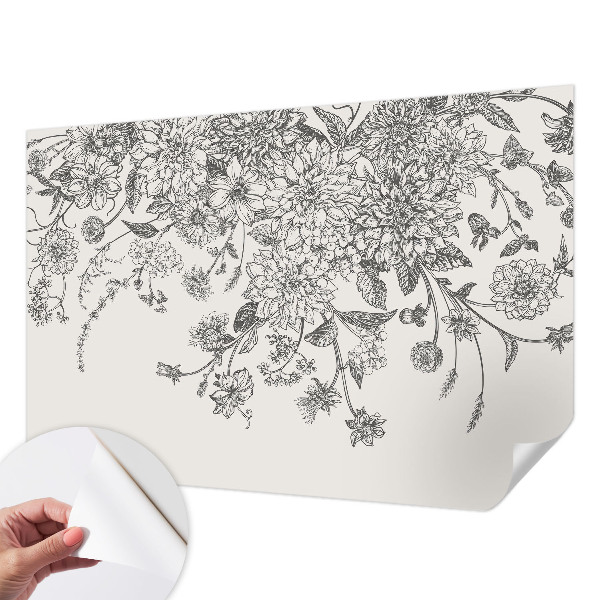Mural de pared con estampado hermoso estampado floral