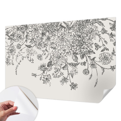 Mural de pared con estampado hermoso con estampado floral