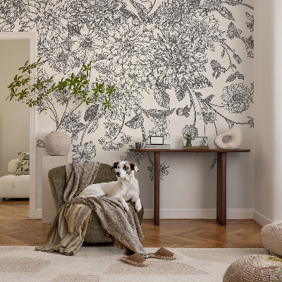 Mural de pared con estampado hermoso estampado floral
