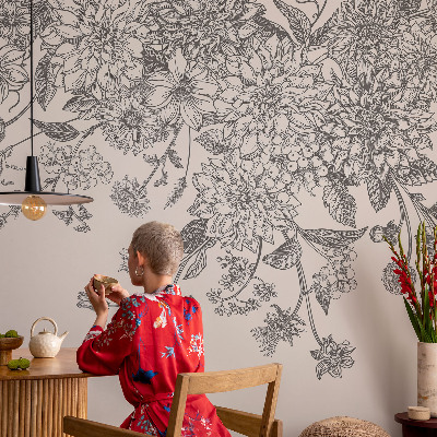 Mural de pared con estampado hermoso estampado floral