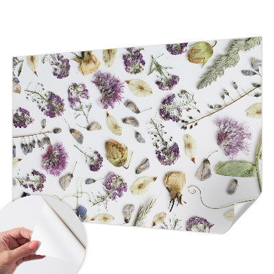 Papel mural texturado decorativo con diseño de flores secas