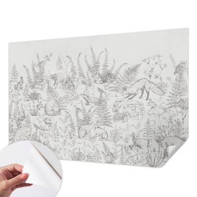 Mural de pared con estampado hermoso Animales del bosque