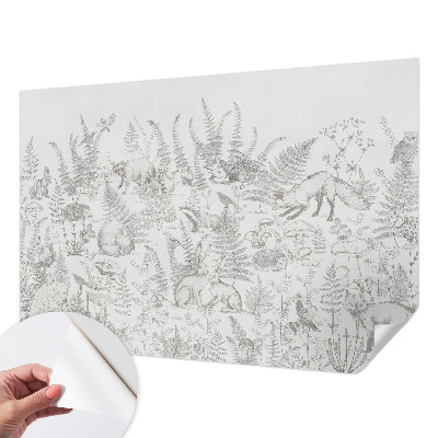 Mural de pared con estampado hermoso Animales del bosque