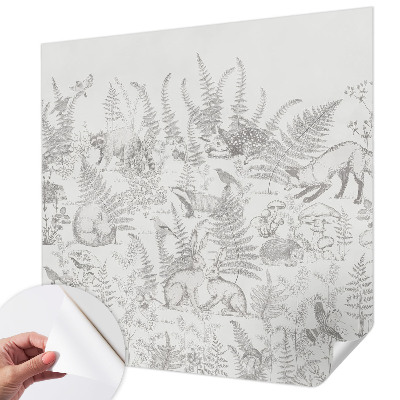 Mural de pared con estampado hermoso Animales del bosque