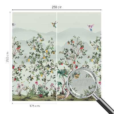 Papel mural texturado decorativo Árboles exóticos