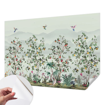Papel mural texturado decorativo Árboles exóticos