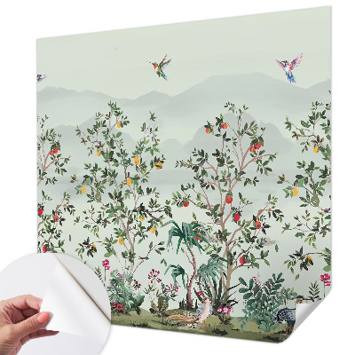 Papel mural texturado decorativo Árboles exóticos