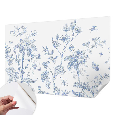 Fotomural decorativo para cabecero de cama con estampado floral