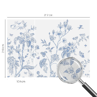 Fotomural decorativo para cabecero de cama con estampado floral